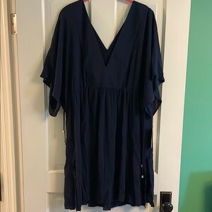 NWT Ralph Lauren Navy V-Neck Dress/Cover Up